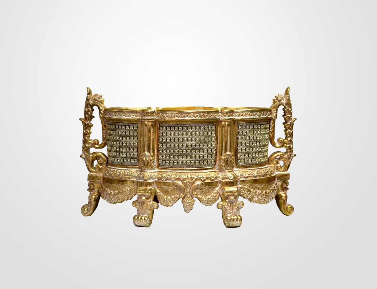 Floreira Dourada com Strass